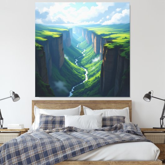 Tor zur Tiefe – Die geheimnisvolle Schlucht Leinwanddruck (Insitu (Schlafzimmer))