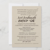 Torah Parshah Zitat Hebrew Bar Mitzvah Einladung (Rückseite)