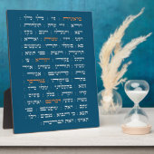 Torah Parshiot Parshas Weekly Readings in Hebräisc Fotoplatte (Seite)