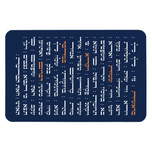 Torah Parshiot Parshas Weekly Readings in Hebräisc Magnet (Horizontal)