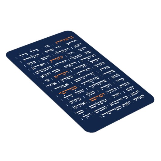 Torah Parshiot Parshas Weekly Readings in Hebräisc Magnet (Rechte Seite)