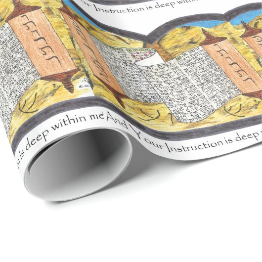 Torah Rolle Geschenkpapier (Rolleneckpunkt)