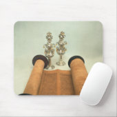 Torah Rolle mit silbernen Krone Finials Mousepad (Mit Mouse)
