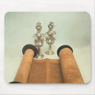 Torah Rolle mit silbernen Krone Finials Mousepad