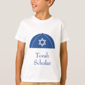 Torah Scholar Blue Kippah & Star von David T-Shirt (Vorderseite)