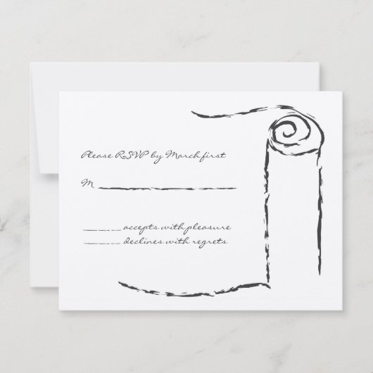 Torah Scroll Bar Mitzvah UAWG RSVP Karte (Vorderseite)