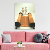 Torah Scroll mit Silver Crown Finalspiel Leinwanddruck (Insitu (Wohnzimmer))