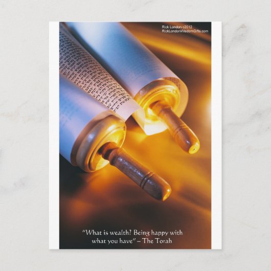 Torah-Weisheit (Reichtum/Glück) Geschenke, Tasse u Postkarte (Vorderseite)