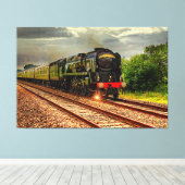 Torbay Express Dampfzug Motor 60" x 40" GROSS Leinwanddruck (Insitu (Holzboden))