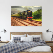 Torbay Express Dampfzug Motor 60" x 40" GROSS Leinwanddruck (Insitu (Schlafzimmer))