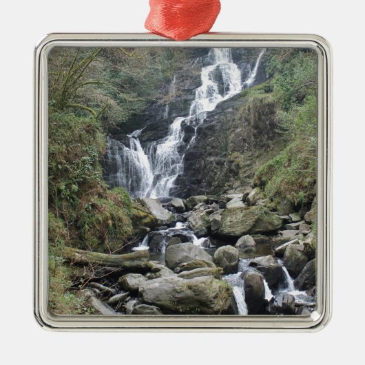 Torc Wasserfall, Killarney Irland Silbernes Ornament (Vorne)