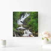 Torc waterfall scenic, Ireland Quadratische Wanduhr (Zuhause)