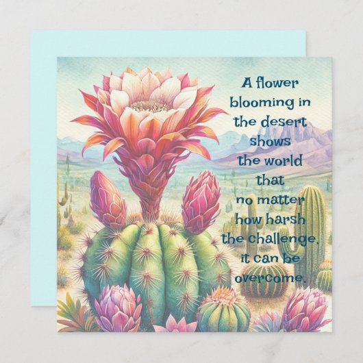 Torch Cactus Blume & Quote Karte (Vorne/Hinten)