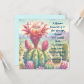 Torch Cactus Blume & Quote Karte (Vorderseite/Rückseite Beispiel)