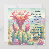 Torch Cactus Blume & Quote Karte (Vorderseite)