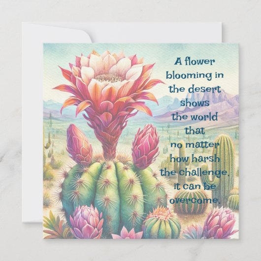 Torch Cactus Blume & Quote Karte (Vorderseite)