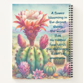 Torch Cactus Blume & Quote Notizblock (Rückseite)