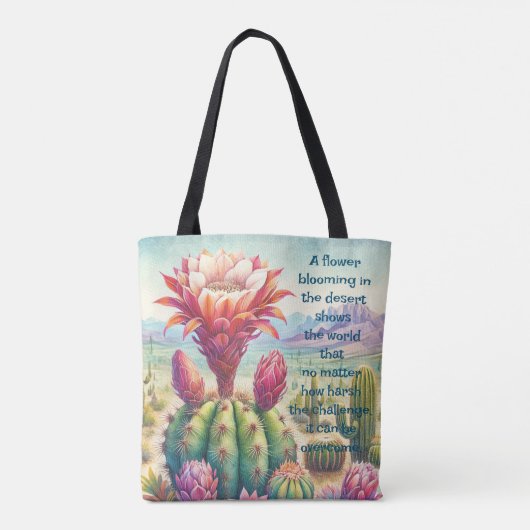 Torch Cactus Blume & Quote Tasche (Rückseite)