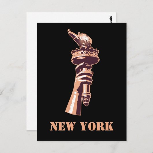 Torch der Freiheit, New York Postkarte (Vorne/Hinten)