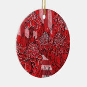 Torch Ginger Lily, Red Blume Tropical Floral Art Keramik Ornament (Rechts)