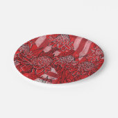 Torch Ginger Lily, Rote Blume Tropische Kunst Pappteller (Schrägansicht)