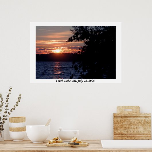 Torch Lake Sunset Poster (Küche)