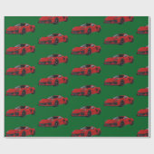 Torch Red C8 Corvette Sportwagen Handgezeichnet Geschenkpapier (Flach)