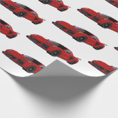Torch Red C8 Corvette Sportwagen Handgezeichnet Geschenkpapier (Ecke)