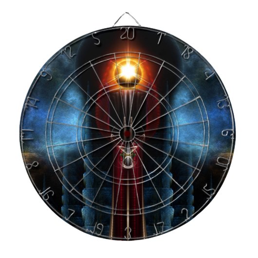 Torch Stone Tower Fraktal Art Dartscheibe (vorne)