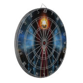 Torch Stone Tower Fraktal Art Dartscheibe (Vorderseite Links)