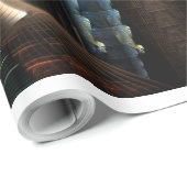 Torch Stone Tower Fraktal Art Wrapping Paper Geschenkpapier (Rolleneckpunkt)