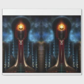 Torch Stone Tower Fraktal Art Wrapping Paper Geschenkpapier (Flach)