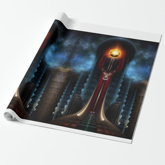 Torch Stone Tower Fraktal Art Wrapping Paper Geschenkpapier (Ungerollt)