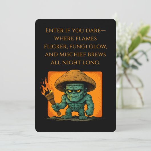 Torch & Temper-Pilz-Bestie Einladung (Stehend Vorderseite)