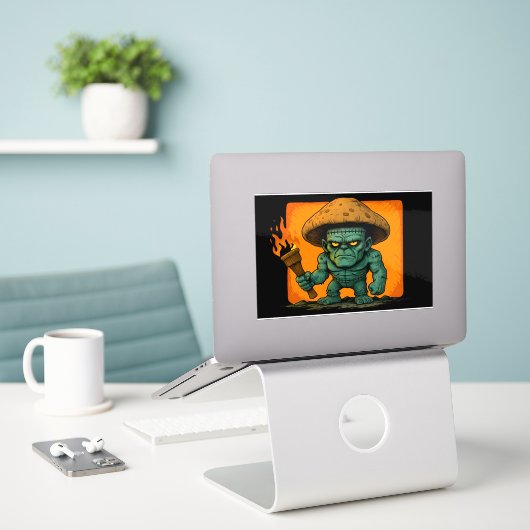 Torch & Temper – Pilz-Biest-Design Aufkleber (Laptop auf Schreibtisch)