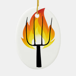 Torch und Pitchfork Keramikornament