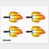 Torch und Pitchfork Ovaler Aufkleber (Blatt)