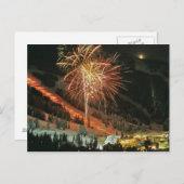 Torchlight-Parade und Feuerwerk im Winter Postkarte (Vorne/Hinten)