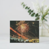 Torchlight-Parade und Feuerwerk im Winter Postkarte (Stehend Vorderseite)