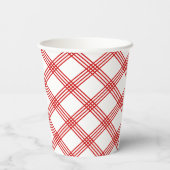 Torchon Kariert Diagonal Red Paper Cup Pappbecher (Rückseite)