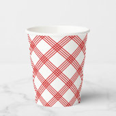 Torchon Kariert Diagonal Red Paper Cup Pappbecher (Links)