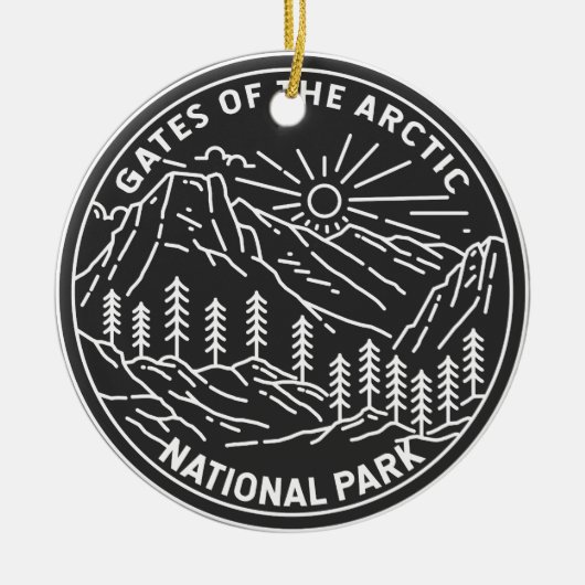Tore des Arktischen Nationalparks Alaska Monoline Keramik Ornament (Vorne)