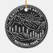 Tore des Arktischen Nationalparks Alaska Monoline Keramik Ornament (Hinten)