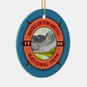 Tore des Arktischen Nationalparks Retro Kompass Keramik Ornament (Rechts)