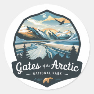 Tore des Arktischen Nationalparks Runder Aufkleber