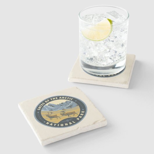 Tore des Arktischen Nationalparks Steinuntersetzer (Seitenansicht)