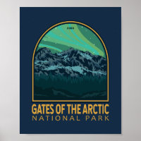 Tore des Arktischen Nationalparks Vintages Emblem
