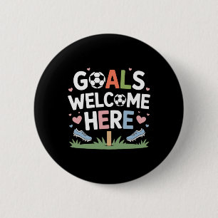 Tore sind hier willkommen Retro-Fußball  Button