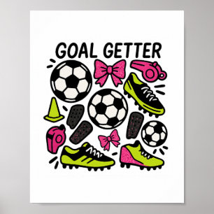 Torfieber Coquette Fußballdesign mit Schleifen und Poster