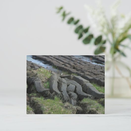 Torfschneiden Postkarte (Stehend Vorderseite)